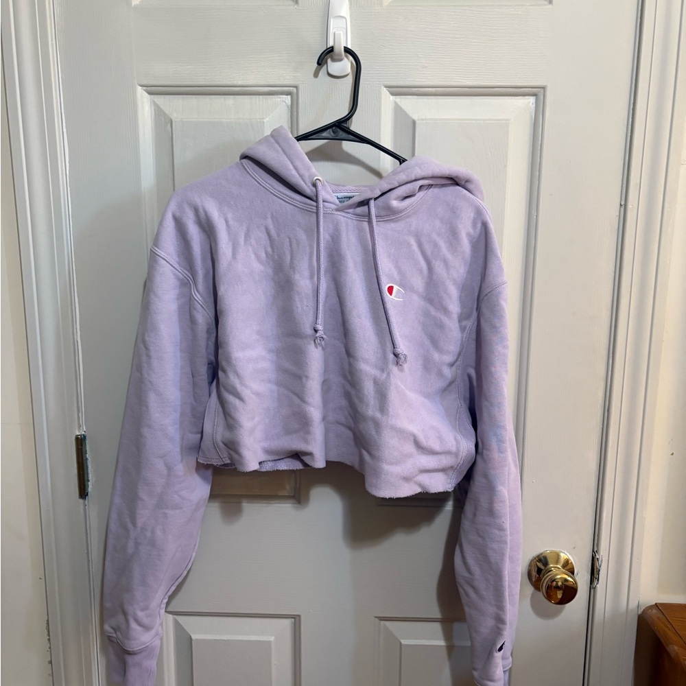 Champion Light Purple Cropped Hoodie
